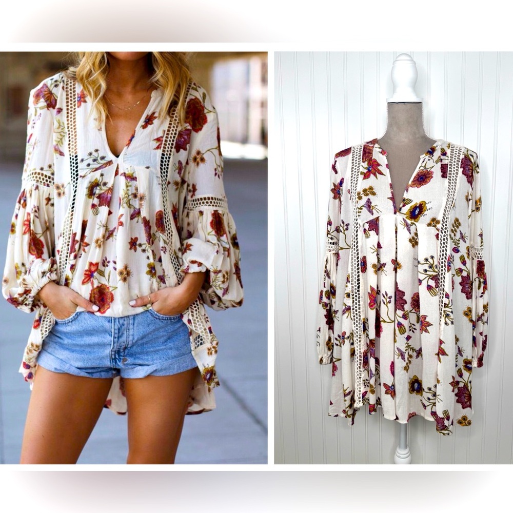 Free‎ People Women Floral Tunic Size Small